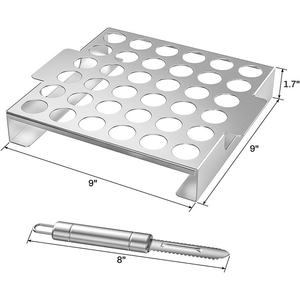 Grand Rôtissoire à ailes de poulet en acier inoxydable 36 trous avec poignée et outil de carottier à piment - Product Image 3