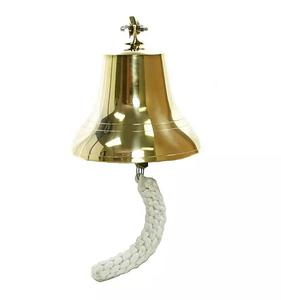 Campana de latón marítima Náutica de 6 pulgadas, campana de pared de barco brillante, barco marino, colgante de pared personalizado, decoración para interiores y exteriores, coleccionable - Product Image 4