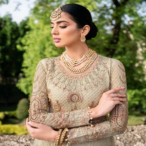 Costumes de marque pakistanais originaux costumes 3 pièces en mousseline de soie par Ramsha Volume mariage-2 robes de mariée pour femmes costumes prêts à l'emploi - Product Image 2