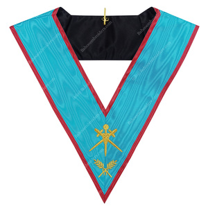COLLAR MASONIC REGALIA BLUE LODGE ASSR SECRETARIO OFICIAL COLLAR FREEMASON COLLAR BORDADO - Product Image 5