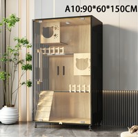 Maison pour chat en bois, villa pour chat d'intérieur, mobilier pour animaux de compagnie avec griffoirs et escaliers