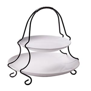 <b>White</b> Powder Coated 4-Tier <b>Cake</b> Serving <b>Stand</b> Metal Plate for Home Hotels Birthday Party Fruit Serving for Celebrations - Product Image 2