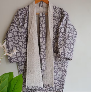 วินเทจ Kantha แจ็กเก็ต unisex หรูหราผ้าฝ้ายคุณภาพดีอบอุ่นแขนยาวพิมพ์ลายสำหรับผู้หญิงโลโก้บนหลัง - Product Image 2