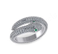 2025 grosir 925 Sterling cincin ular perak Adjustable perhiasan halus mawar emas kubik zirkonia unik disesuaikan hadiah wanita