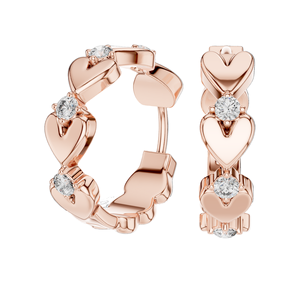 Boucles d'oreilles élégantes en forme de cœur avec diamants de laboratoire VVS-VS EF CVD de 0,36 ct, en or 18 carats, 14 carats, 10 carats et argent 925, rose - Product Image 6