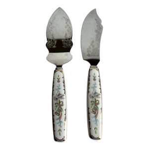 Suministros indios personalizables Cuchillo de pastel de acero inoxidable de metal de diseñador único con juego de servidor de pastel para fiestas y bodas - Product Image 5