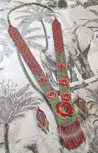 Collar de cuentas bordadas con tela de Base de algodón tejida a mano elegante collar de cuentas bordadas hechas a mano para ropa de boda - Product Image 5