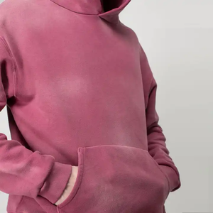 เสื้อฮู้ดผู้ชายสำหรับล้างกรดจางหายไปจากแสงแดดกำหนดได้เอง - Product Image 5