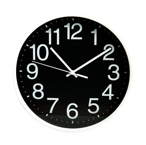 Black and <b>white</b> wall <b>clock</b> 25cm. (Electro DH 93.342) - Product Image 1