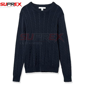 Suprex Enterprises 2026 Pull en tricot respirant personnalisé pour homme à manches longues col rond mélange de laine rayé décontracté/tenue de bureau - Product Image 6