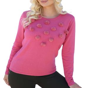 Direct Factory Supply New Arrival Thin Women's Long Sleeve Knitted <b>Pullover</b> <b>Sweater</b> Casual Viscose Nylon with Printed Embroidery - Product Image 6