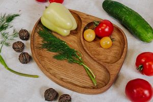 Plato de cena de madera sostenible con bandeja de bambú para cenas informales y cenas de celebración de fiestas de la India - Product Image 2