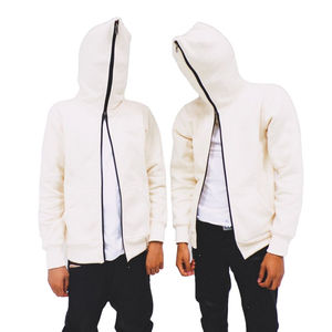 Wholesale Customized Cotton Fleece Full <b>Zip</b> <b>Hoodies</b> Quick Dry <b>Black</b> Graphic Drop Shoulder Zipper-<b>up</b> for Winter - Product Image 2