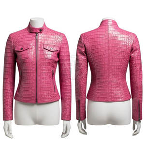 Chaqueta de Cuero Elegante con Relieve, Construcción Tejida, Costuras Limpias, Detalles Texturizados, Sensación Premium Ecológica - Product Image 3