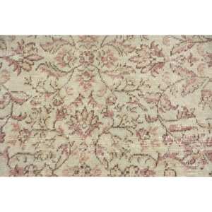 Classic Beige <b>Brown</b> Vintage Turkish Rug 5.2 X 8.5 ft Handmade <b>Wool</b> Latex Backing Patchwork Pattern Rectangle Tabriz Bedside Eco - Product Image 5