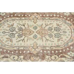 พรมขนแกะสไตล์ตุรกีโบราณสีเบจสีน้ำตาล3.8 x 7ft เย็บปะติดปะต่อกันพื้นที่ขนาดใหญ่สำหรับห้องโถงห้องนอนยางสี่เหลี่ยมห้องข้างเตียง - Product Image 5