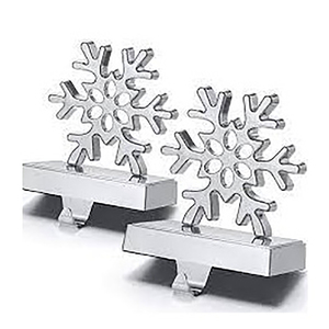Best Quality Silver Reindeer Santa <b>Stocking</b> Hangers With Hook Christmas Snowflake <b>Stocking</b> <b>Holders</b> - Product Image 1