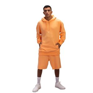 Ensemble décontracté à capuche à manches longues pour hommes Survêtement vierge solide Ensemble de sports d'été avec fermeture à la taille élastique Sweat à capuche et short surdimensionnés - Product Image 1