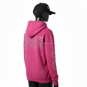 เสื้อฮู้ดซิปผู้หญิง ผ้าฟลีซนุ่ม 320GSM หลายสี ประดับคริสตัลติดด้วยความร้อน โลโก้แบบกำหนดเอง สไตล์สปอร์ต เสื้อฮู้ดซิปพื้นฐาน - Product Image 5