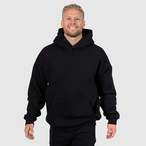 Sweat à capuche court et épais pour hommes, Streetwear boxy personnalisé, polaire française 3D délavée à l'acide, brodée teintée en plaine pour l'hiver - Product Image 1