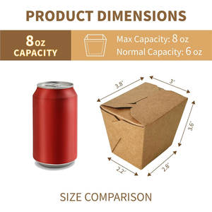 นำออกจากกล่องอาหารกระดาษสีน้ำตาลคราฟท์8ออนซ์เข้าไมโครเวฟเพื่อไปภาชนะบรรจุที่ใส่ไขมันกันรั่วกล่องอาหารที่ใช้แล้วทิ้ง - Product Image 2