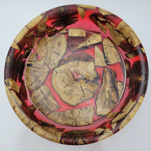 Bol élégant en résine verte et en bois de teck parfait pour les mariages anniversaires bol de table rond de taille moyenne le plus vendu - Product Image 3