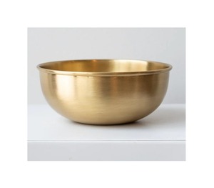 Stainless Steel Bowl Set Non slip Black Silicone Bottom Mixing Inside Beading Bowl <b>Outside</b> Gold Inside Gold - Product Image 1