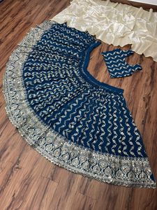 Lehngaha choli gorgette ผ้าไหมพิเศษสำหรับงานแต่งงาน - Product Image 6