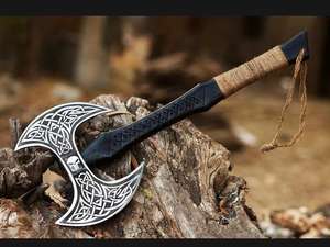 Custom Hand Made Double Head Viking <b>Axe</b> With High Quality Leather Sheath, <b>Survival</b> <b>Axe</b> Camping <b>Axe</b> Multi Tools <b>Axe</b>, 2024 <b>axe</b> Scl - Product Image 4