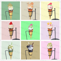 Lebensechte PVC-Kunst-Eiscreme-Waffeln, wasserdichte Dessertmodelle für Party-Tischdekoration, Event-Dekor, Sommer-Strand-Themen-Styling