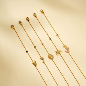 Nuovo Design placcato oro 18k collana serie mare in acciaio inox conchiglia granchio ciondolo collana per donne gioielli di lusso regalo - Product Image 4