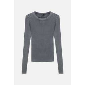 T-shirt décontracté à manches longues en coton délavé à l'acide - Product Image 5