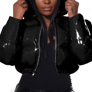 Chaqueta Corta Acolchada de Invierno con Logotipo Personalizado, Chaqueta de Plumón con Burbujas para Mujer, Talla Grande, con Cremallera - Product Image 4