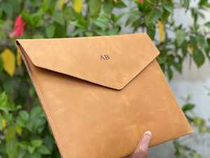 Housse d'ordinateur portable vintage en cuir véritable durable avec fermeture à rabat pour le travail et l'étude GLS-0220 - Product Image 3