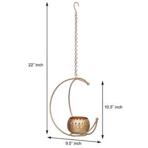 Photophore en métal en forme de lune, Design de luxe, décoration pour la maison et le bureau, événements de fête de mariage, décoratif, fabriqué en inde - Product Image 3