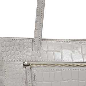 กระเป๋าถือหนังแท้พื้นผิวจระเข้แท้เคลือบเงาสไตล์อังกฤษผู้จัดจำหน่ายชั้นนำของอินเดีย - Product Image 2