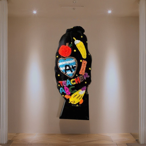 Bandeaux pour cheveux faits à la main pour les enseignants, design exclusif avec base noire et broderie multicolore pour le bain, le spa, le maquillage - Product Image 2