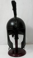 CHk Calvin Handicrafts Casque de chevalier médiéval vintage en métal poli fait main, inspiré des armures d'Achille de Troie, des croisiers et des Spartiates, noir