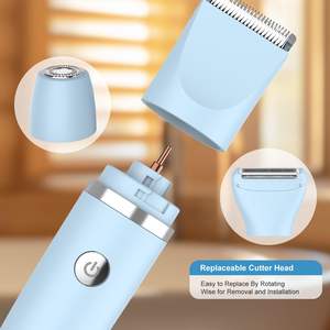 Rasoir électrique pour femmes avec double lame, tondeuse corporelle humide/sèche pour le visage, les aisselles, les jambes, les bras et la zone du bikini, étanche, écran LCD - Product Image 2