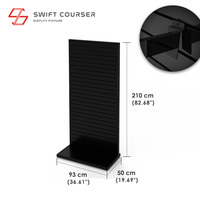Présentoir mobile pour bijoux en métal thermolaqué portable, à une face, avec logo personnalisé, pour magasin, modèle SWIFT