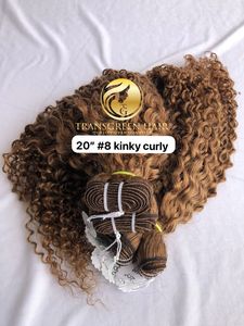 Qualité supérieure 20 ''Extensions de cheveux humains colorés bouclés crépus Vison cambodgien Temple indien Vierge Couleur de donneur unique #8 - Product Image 6