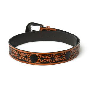 Handmade <b>Vintage</b> 3.5cm Width Eco-Friendly Cowhide Leather <b>Belt</b> for Men Black Cowboy Casual with Alloy Square Buckle - Product Image 2