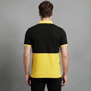 Polo de hombre de punto 100% algodón OEM/ODM, corte holgado, logotipo personalizado impreso en DTF, secado rápido, manga corta, dos tonos, corte ajustado. - Product Image 5