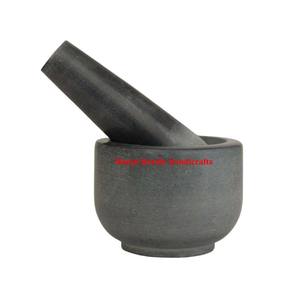 Venta directa de precio de fábrica en el mortero y Maja de esteatita más atractivos con color de forma redonda para la mezcla de medicina Ayurveda - Product Image 4