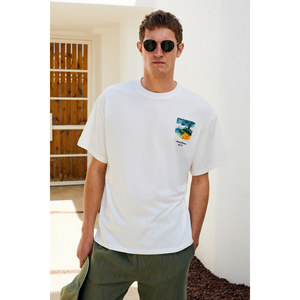 T-shirt à manches courtes surdimensionné pour homme GRIMELANGE ITALIA, 100% coton biologique, imprimé devant et derrière - Product Image 5