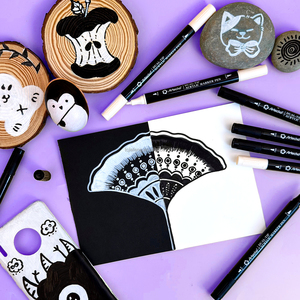 Artecho 5 Pezzi Pennarelli Acrilici Bianchi con Punta a Pennello e Punta Fine per Marcatori Acrilici - Product Image 4