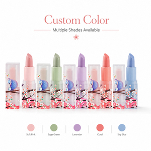 Tubo per Rossetto Quadrato Satinato con Stampa Floreale Sakura di Lusso, Etichetta Privata, Logo Personalizzato, Rossetto Rosa con Fiori di Ciliegio, Vendita all'Ingrosso - Product Image 3