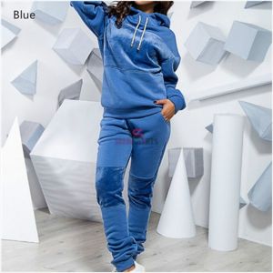 Ensemble de survêtement 2 pièces pour femmes, sweat à capuche à manches longues + jogging, athleisure, à capuche, automne-hiver - Product Image 2