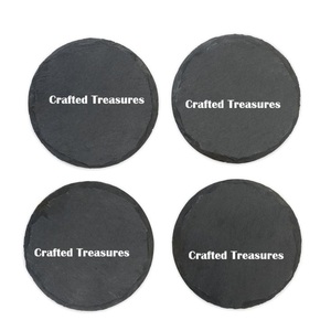 Posavasos de mármol negro a granel, alfombrillas cuadradas de pizarra de 4x4 pulgadas con grabado, fabricación elegante de posavasos de mármol - Product Image 6