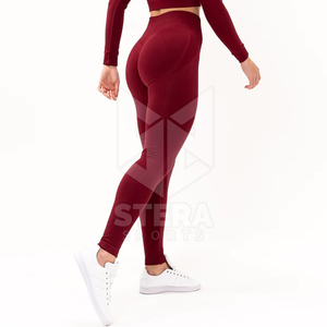 Logo personnalisé de haute qualité Gym Active Wear Fitness taille haute Leggings femmes Yoga pantalon quatre voies Stretch Leggings - Product Image 3